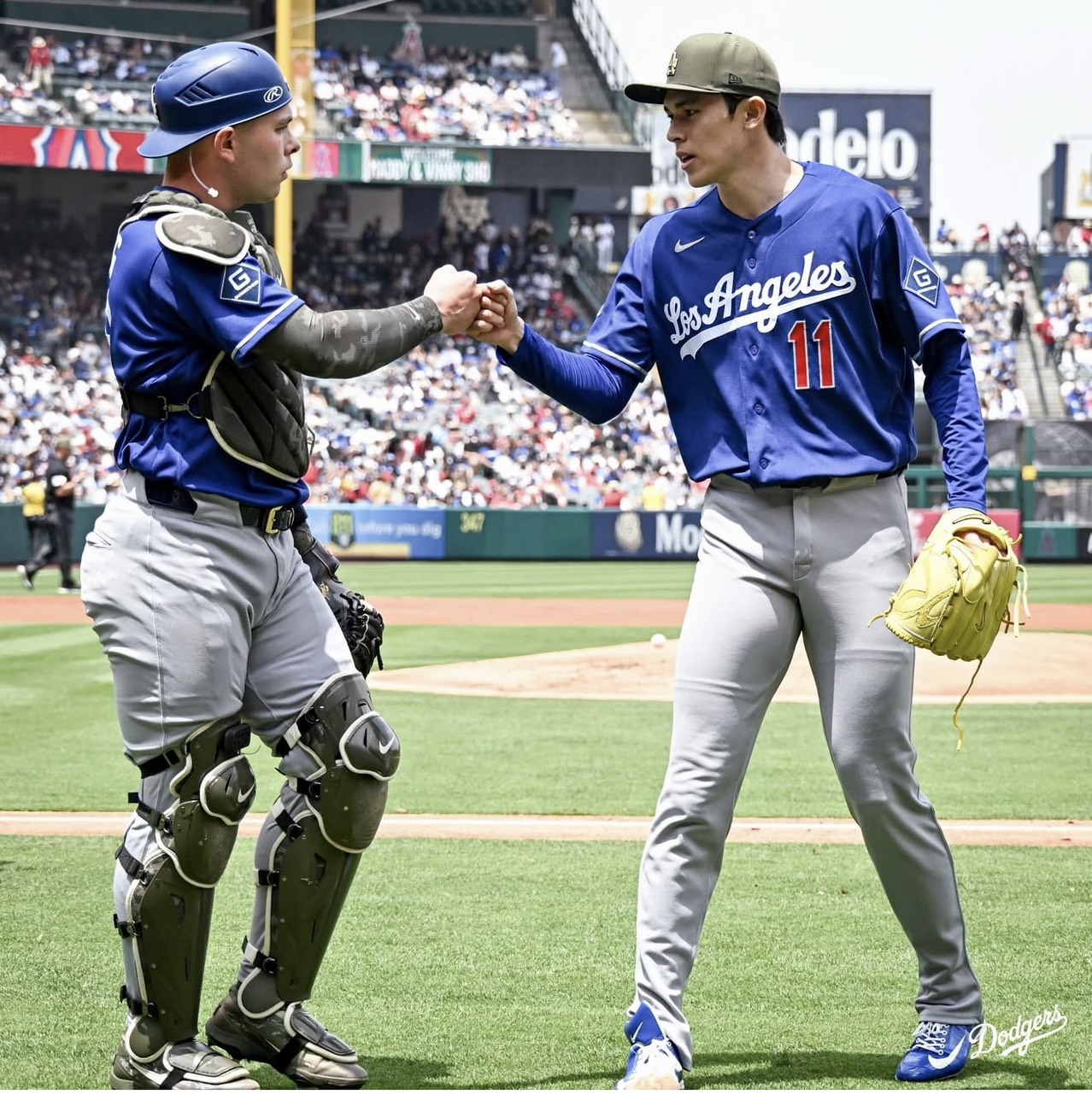 第7局佐佐木續投成功關門，締造個人大聯盟單場三振新高，也收下本季第2勝。圖/取自道奇IG
