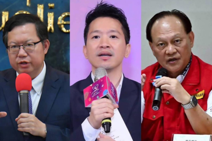綠營選桃園市長除較確認的總統府副秘書長何志偉（中），如今再傳出前市長鄭文燦（左）、行政院政務委員季連成（右）都有可能。圖／取自個人臉書、行政院臉書