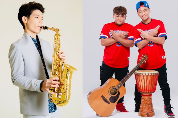 開心男團「黑旋風」(右)、薩克斯風演奏家孫維廷共同帶來精彩演出。圖/取自億光文教基金會提供