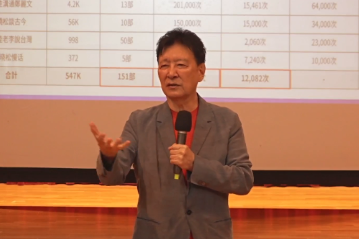 前中廣董事長趙少康今天公布國民黨主席選舉候選人之一郝龍斌遭網軍攻擊具體數字。​圖/取自趙少康臉書直播