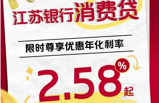 大陸銀行大幅下調消費貸款利率至歷史新低。圖/江蘇銀行微信公眾號