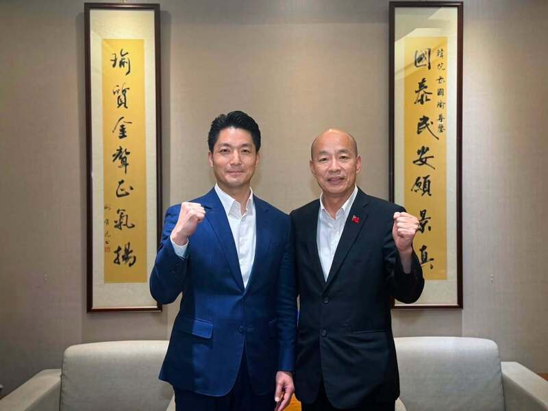 毒油風暴下，台北市長蔣萬安22日先拜會立法院長韓國瑜，並邀韓25日上凱道。圖／中央社