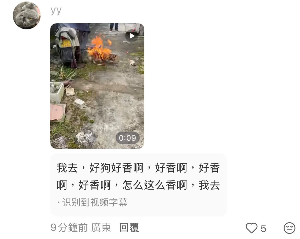 近期中國大陸廣東省揭陽市有4名未滿14歲男孩,縱火燒死母犬、幾隻幼犬遭棍棒活活打死,甚至喊「好香」,引發大陸網友怒火。圖/取自Threads