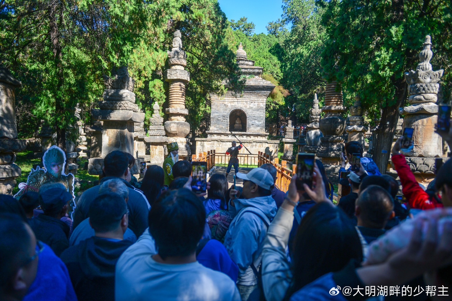 受《悟空》帶動，濟南靈岩寺掀起打卡熱潮。圖/取自大明湖畔的少幫主微博