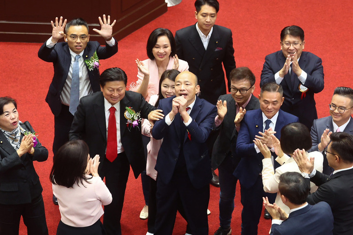 韓國瑜正式當選新任立法院長。圖/取自中央社