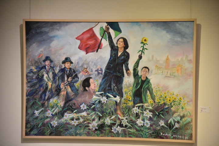 台獨畫家遺作掀議！蔡英文化身「自由女神」　腳邊「人面」畫像引遐想