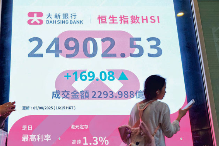 大陸當局近期加強對個人境外所得的稅務稽查，鎖定透過港美股獲利的高資產投資人。圖/取自中新社