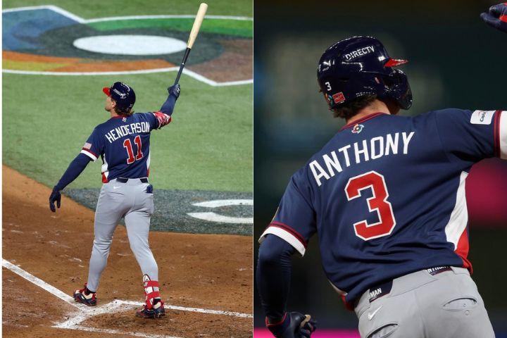 美國隊在4局上反攻,韓德森(左)率先擊出陽春砲追平比數,隨後羅曼·安東尼(右)再補上一發陽春全壘打,美國單局兩轟轉戰局。圖/取自mlbjapan IG