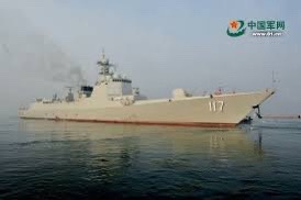 大陸052D型驅逐艦西寧號海上訓練。圖/取自中國軍網