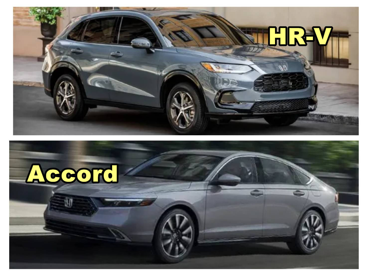 美國本田汽車因前座安全帶組裝瑕疵，召回全美共30.4萬輛部份生產批次的雅歌（下圖）與HR-V（上圖）汽車。合成資料照片，翻攝自美國本田官方網站