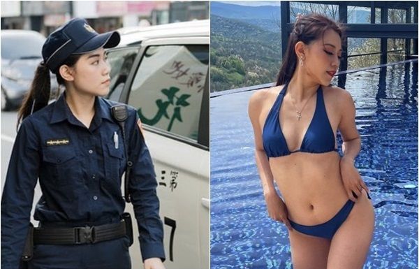 曾獲得亞洲小姐頭銜的李芷儀過去曾是警察，離開警界後也不忘為警方宣導反詐騙。圖/翻攝畫面