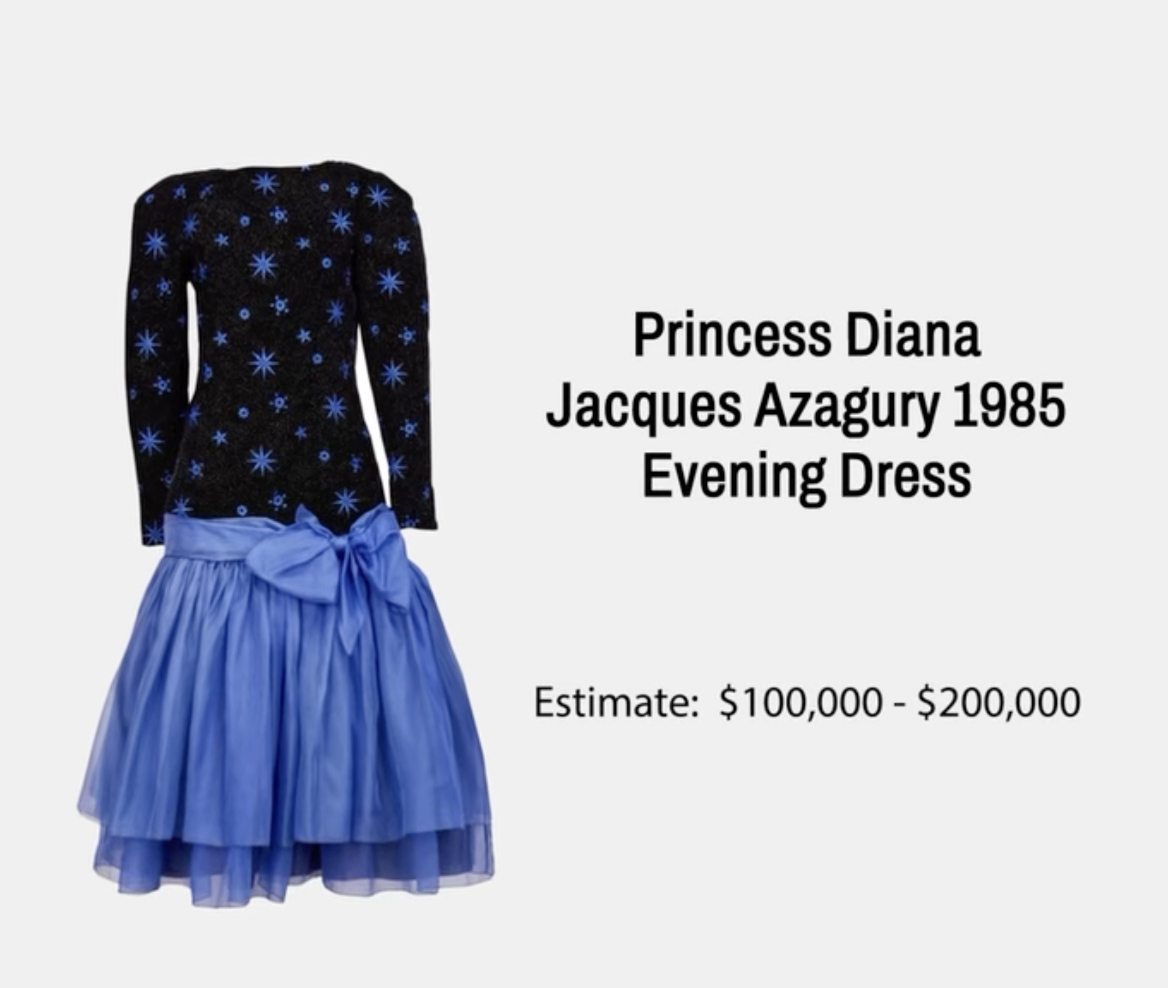 戴妃晚禮服以高出估價11倍的天價拍出。圖/翻攝自juliens_auctions IG