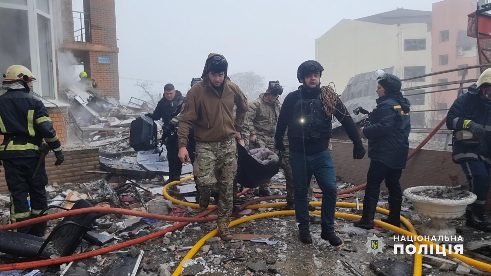 敖德薩也遭到俄國空襲，當地已3死、26傷，罹難者還包括兩名孩童。圖/取自Національна поліція України臉書