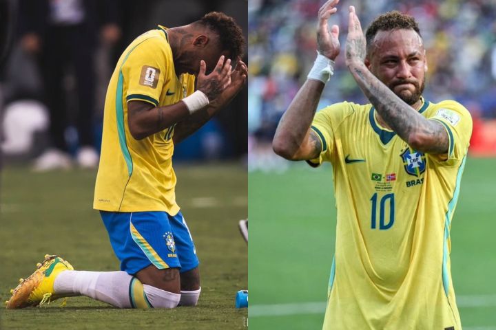  巴西足球明星內馬爾在世界盃場上，因出戰失利激動落淚。圖/取自Neymar Jr.IZG