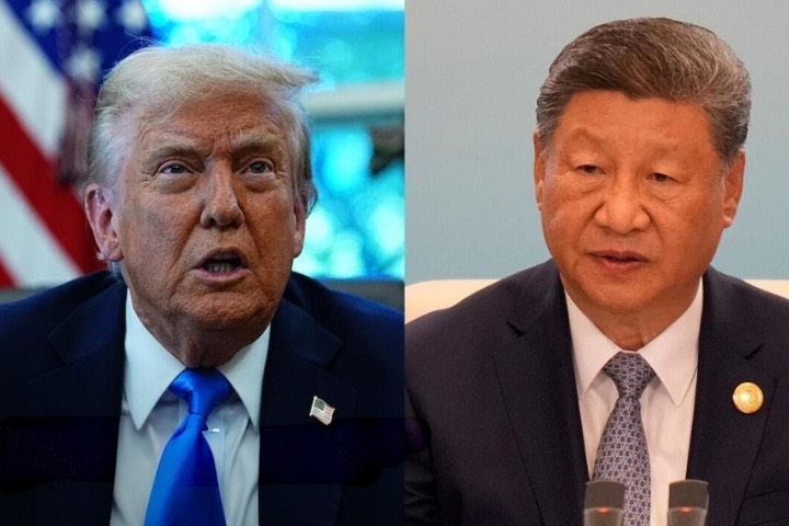 近期川普（左圖）與習近平（右圖）促成TikTok出售給美國投資人的協議，為一系列領導人會談鋪路。圖/翻攝自CBS News YouTube頻道
