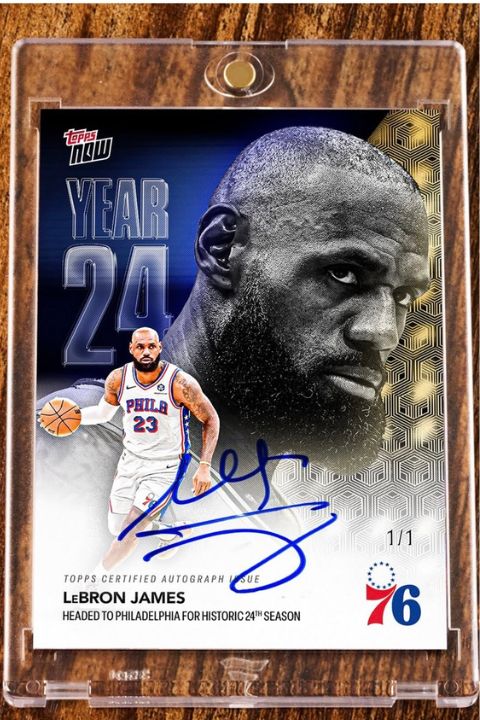 NBA球星詹姆斯加盟費城76人，球卡也已炙手可熱。圖/取自LeBron James IG