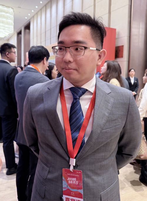 小包智工（北京智工互聯科技）聯合創始人、台青創業者徐韜表示，參與本次大會主要期待促進兩岸青年更多接觸與交流。圖/記者陳素貞攝