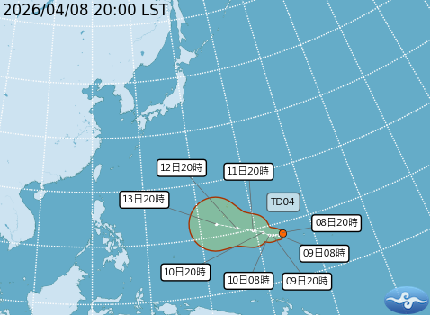 目前海面上發展的熱帶系統預測路徑。圖/取自中央氣象署