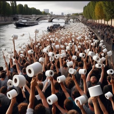 抗議者將舉辦在塞納河「快閃排便」活動。圖/取自#JeChieDansLaSeineLe23Juin《推特》