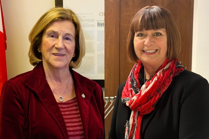 何潔思（左）與拉隆德（右）宣布，為了避免混淆加拿大的外交政策，將提前離台。合成圖。圖/取自何潔思、拉隆德臉書