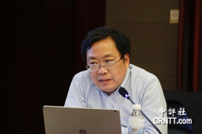 上海交通大學台灣研究中心主任盛九元，在會上發表論文。圖／取自中評社