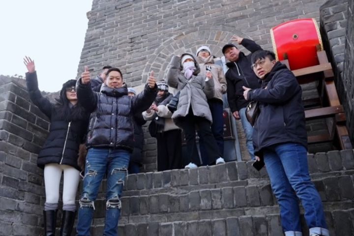  台青參觀位於天津市薊縣北側的黃崖關長城，這段長城始建於南北朝的北齊，明代由戚繼光主持重修了這段古長城。圖/主辦單位提供