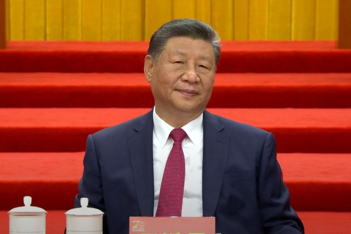 習近平大會中未發言,由王滬寧代表致詞。圖/取自鳳凰衛視直播
