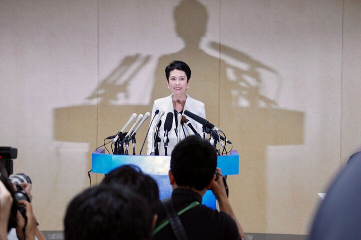 蓮舫周一下午正式宣布參選東京都知事。圖/取自蓮舫官方《推特》