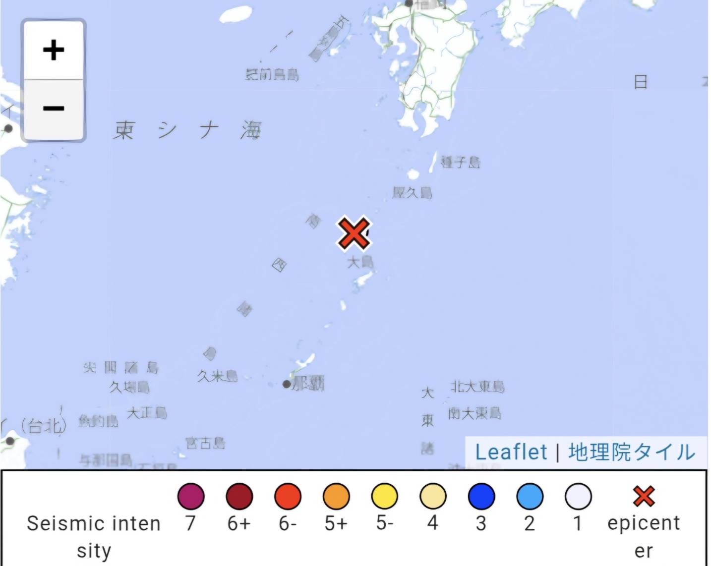 圖為日本氣象廳今天（2日）上午紀錄鹿兒島附近的地震狀況。圖／取自日本氣象廳
