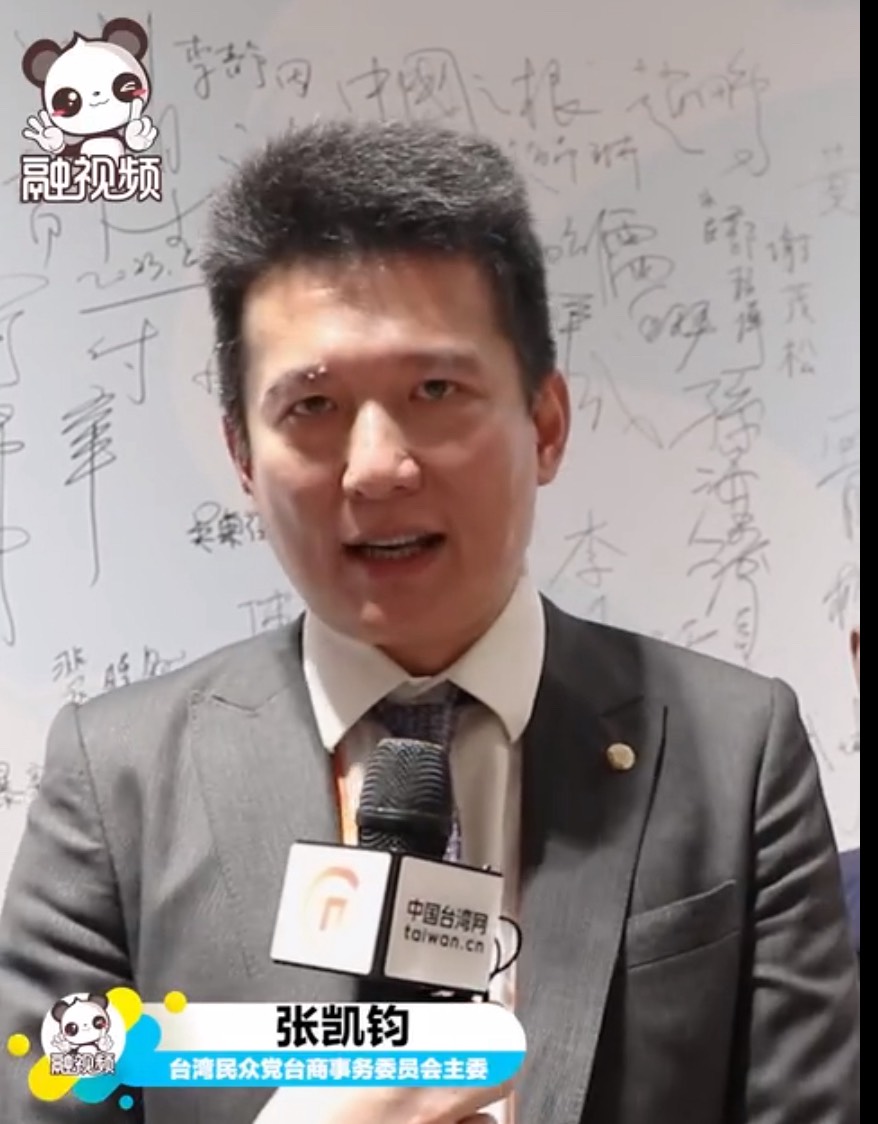 民眾民眾黨中央委員張凱鈞出現在海峽論壇上，引發外高度關注。圖/取自Bilibili