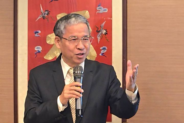 聖約翰大學校長唐彦博在會中致詞。圖/主辦單位提供