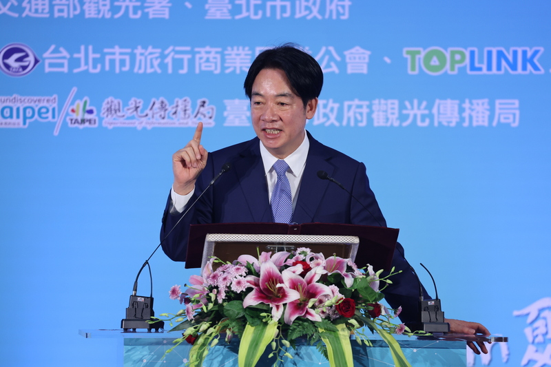 台北國際觀光博覽會5月31日起在世貿1館登場，總統賴清德31日出席開幕記者會並致詞。圖/中央社
