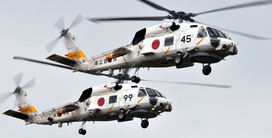 日本海上自衛隊SH-60K兩直升機墜毀（資料圖）。圖/取自日本海上自衛隊官網