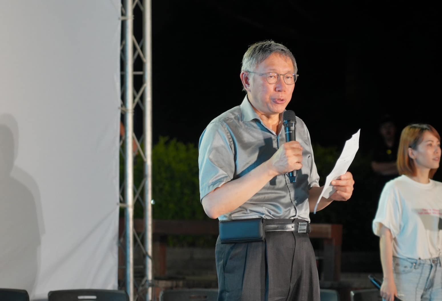 民眾黨在22日於台北市榮星花園舉行「反貪腐、護台灣」宣講活動，黨主席柯文哲砲轟賴清德，目前看到的不是國會擴權，而是總統擴權。圖/取自台灣民眾黨臉書
