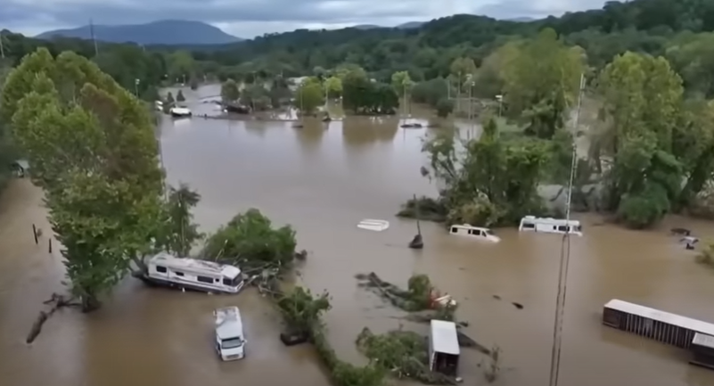 海倫颶風已造成超過100人死亡，兩黨總統候選人互相指責怠忽職守和作秀。圖/取自NBC News you tube 頻道