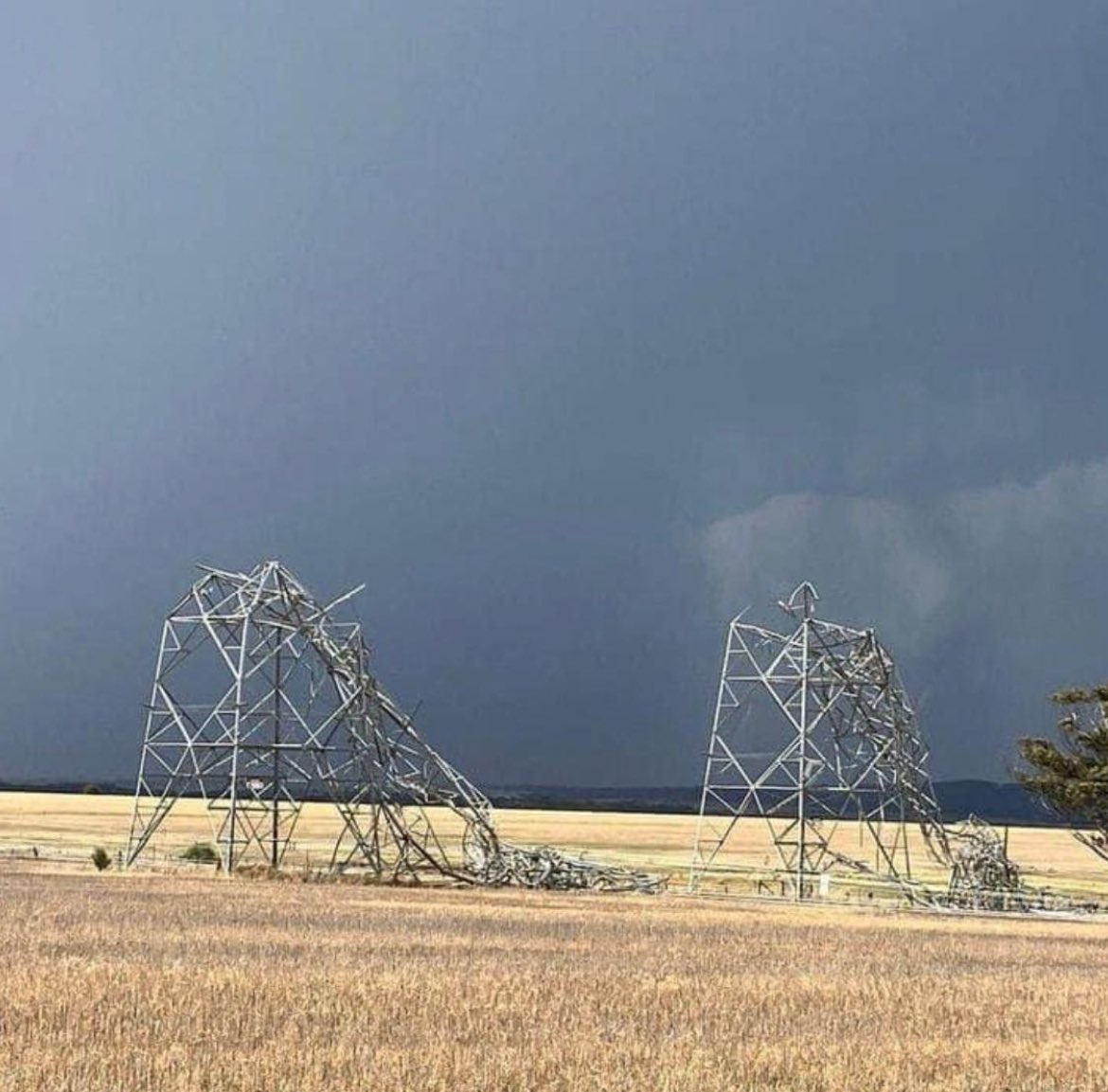 暴風雨摧毀多處電塔。圖/取自Grant M 🇦🇺🏳️‍🌈《推特》