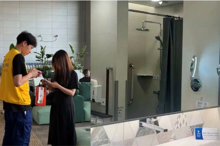 上海浦東機場能免費洗澡、點外賣到登機口。圖/取自上觀新聞