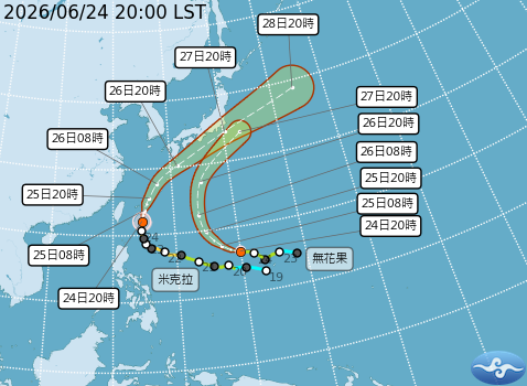 西太平洋雙颱共舞。圖/取自中央社