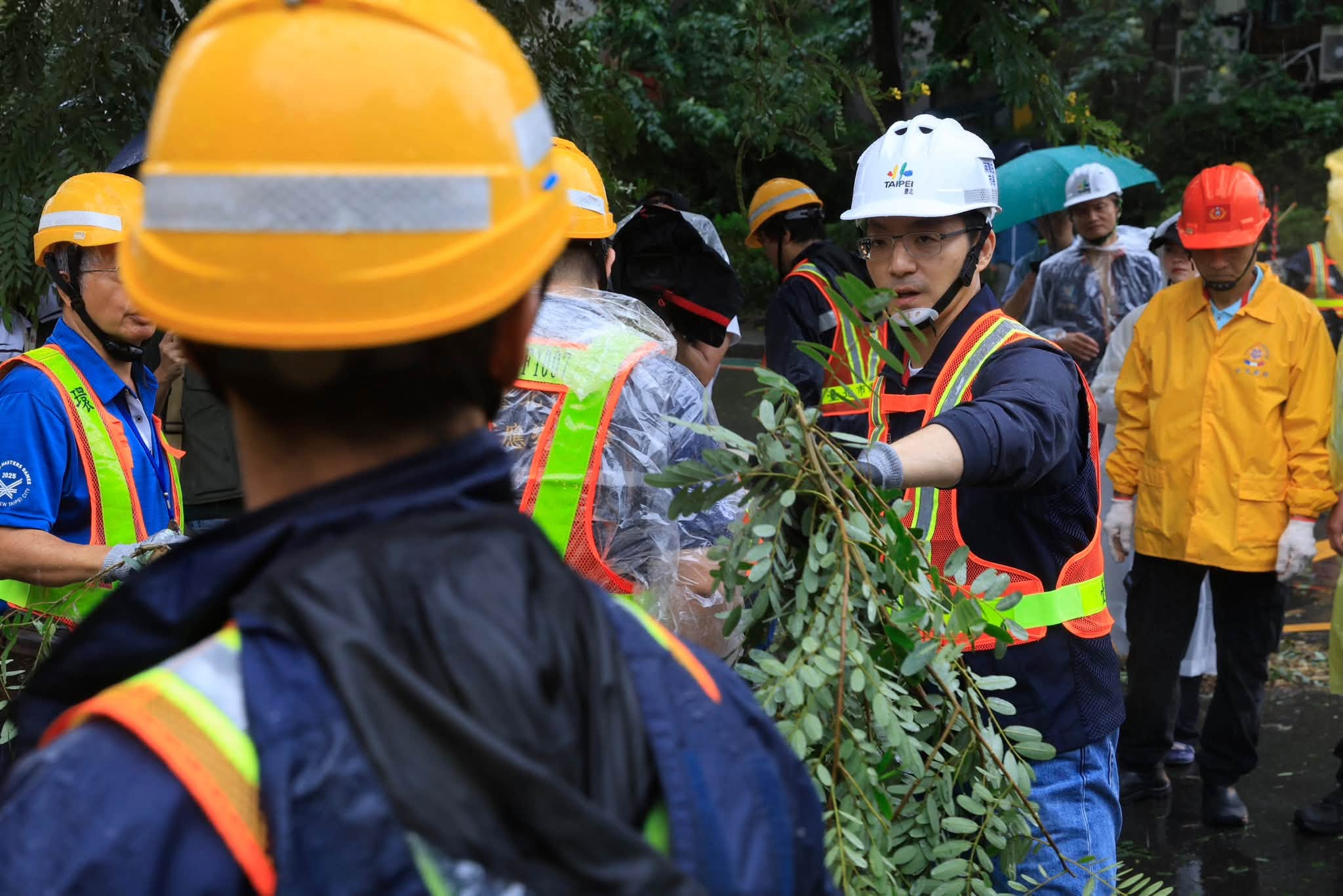 邀蔣萬安颱風天搬樹枝遭青鳥出征　清潔隊長自責道歉　蔣回覆：你沒做錯任何事