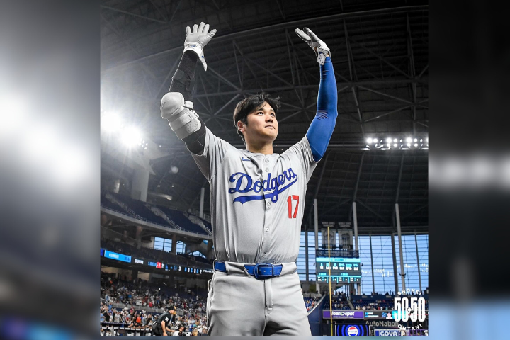 打大谷翔平於台灣時20日達成51轟51盜歷史紀錄。圖/取自Los Angeles Dodgers IG