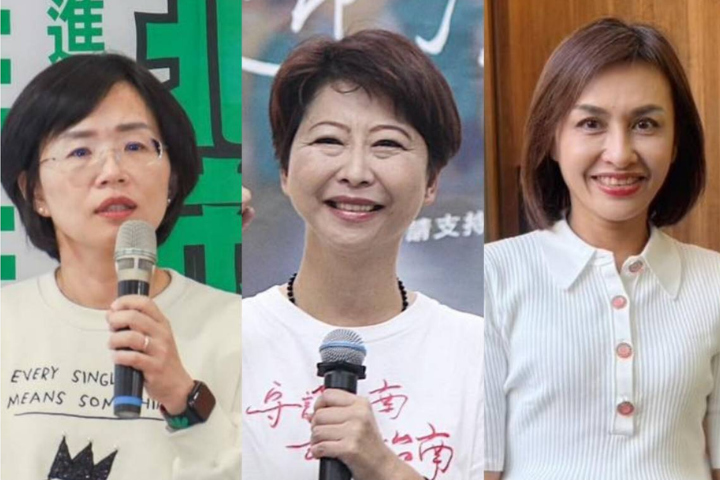 民進黨三女將,自左至右為新北的蘇巧慧、台南陳亭妃、高雄邱議瑩,可能對2026民進黨選情帶來連動效應,但也考驗賴清德智慧。圖/取自臉書