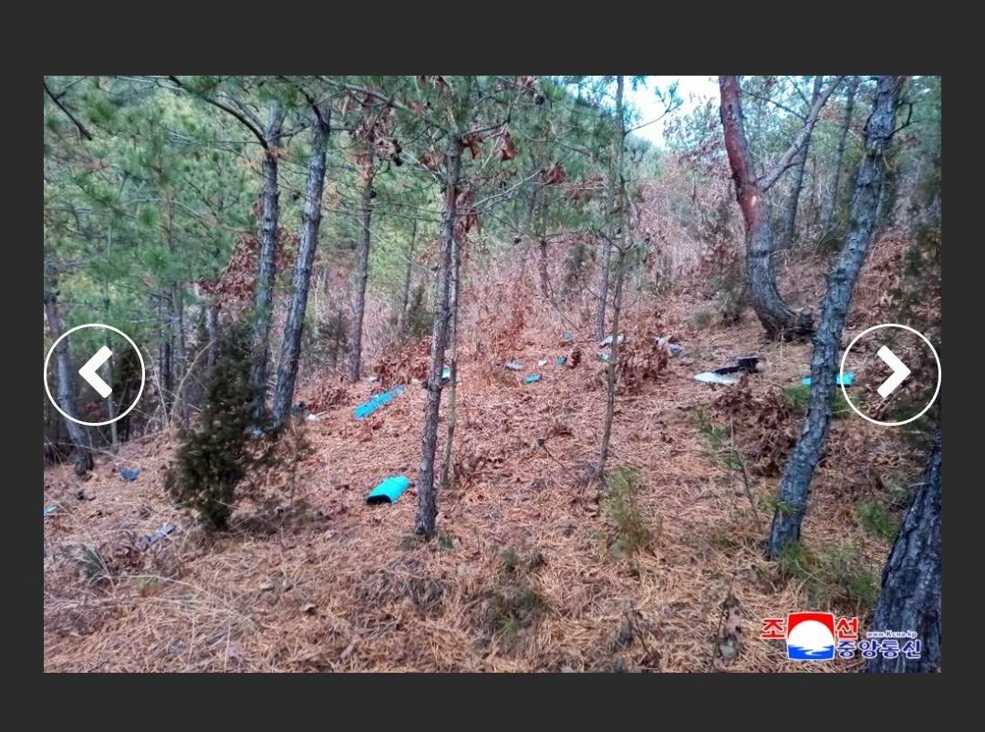 北韓公布南韓無人機墜落地點。圖/取自朝中社