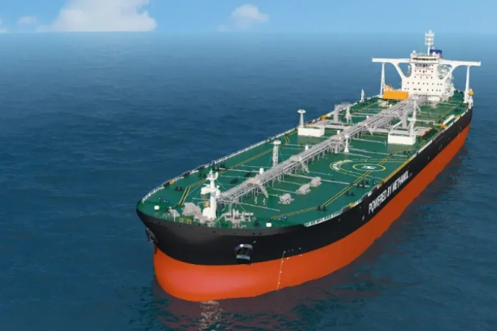 綠色航運業啟動！大陸自主設計　全球首艘甲醇雙燃料VLCC油輪交付