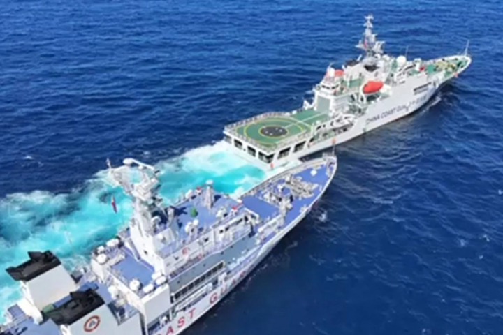 中菲船艦對峙黃岩島海域　菲控中海警船危險航行