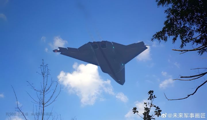 大陸新一代戰機殲-50,等待揭開神祕面紗。圖/取自未來軍事畫匠微博