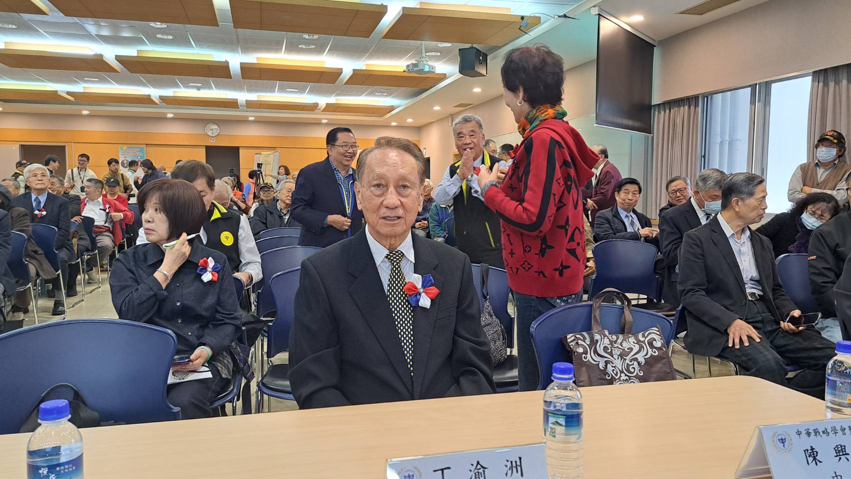 前國安會祕書長丁渝洲20日到中華戰略學會演講。圖/記者宋秉忠攝