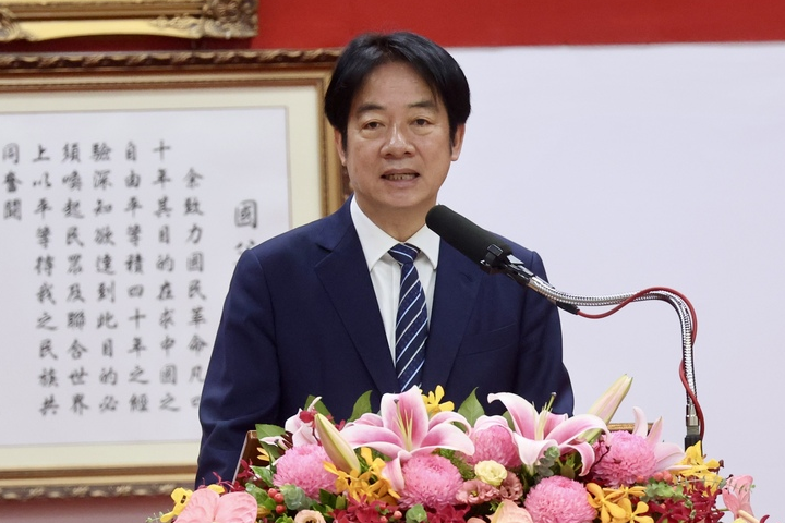圖為總統賴清德12日上午在內政部警政署出席114年警察節慶祝大會的畫面。圖/中央社