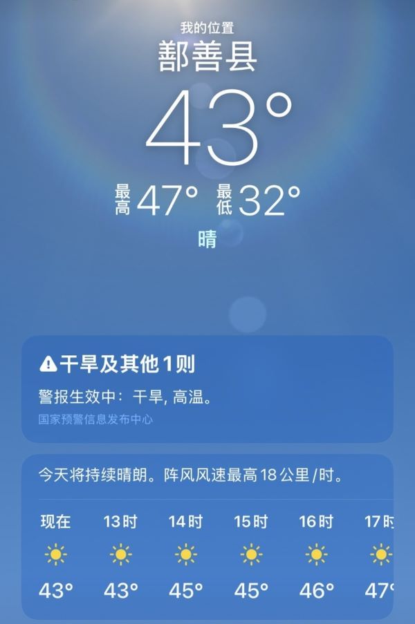 新疆鄯善縣47℃,天氣酷熱難當。圖/取自微博