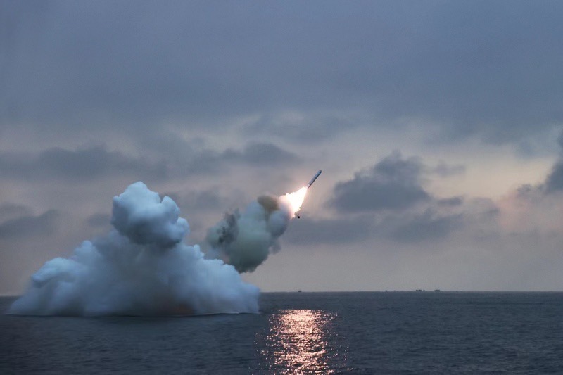 北韓「火箭-3-31」潛射型戰略巡航飛彈於昨（28）日試射。圖/取自央視網