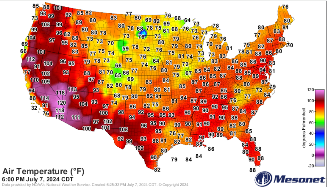 全美籠罩在極端高溫下。圖/取自extreme temperature《推特》